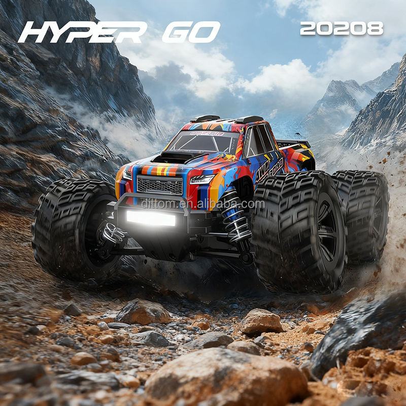 MJX Hyper Go 20208 - 1:20 4WD Brushless RC Monster Truck, 1806 4400KV Motor, 35A ESC, 39km/h, 7.4V 850mAh LiPo Battery, Oil-Filled Shocks, Metal Differential, 2.4GHz Radio, LED Lights
