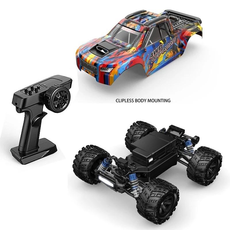 MJX Hyper Go 20208 - 1:20 4WD Brushless RC Monster Truck, 1806 4400KV Motor, 35A ESC, 39km/h, 7.4V 850mAh LiPo Battery, Oil-Filled Shocks, Metal Differential, 2.4GHz Radio, LED Lights