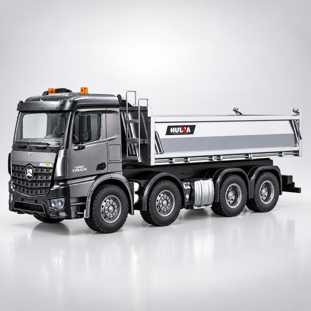 Huina 1536PRO 1/14 Scale Alloy Metal Remote Control RC Dump Truck 12 Channels Ready-to-Go 25m Control Range Realistic Unloading