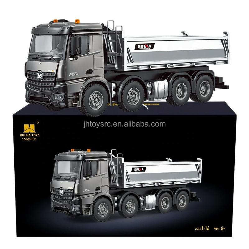 Huina 1536PRO 1/14 Scale Alloy Metal Remote Control RC Dump Truck 12 Channels Ready-to-Go 25m Control Range Realistic Unloading