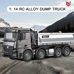Huina 1536 PRO - 1:14 Scale 12CH RC Dump Truck, 2.4GHz Remote Control Alloy Construction Vehicle with Functional Tipping Bed, Proportional Steering, LED Lights, Sound & 7.4V 1200mAh Battery secondary