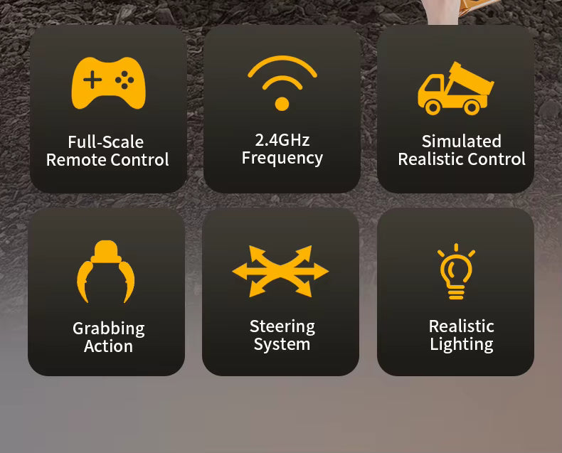 HUINA 1538 1/14 26CH Alloy Wood Grabber Dumper Remote Control Engineering Construction Model description image 5