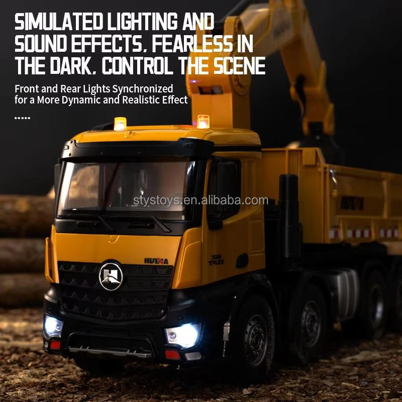 HUINA 1538 1/14 26CH Alloy Wood Grabber Dumper Remote Control Engineering Construction Model