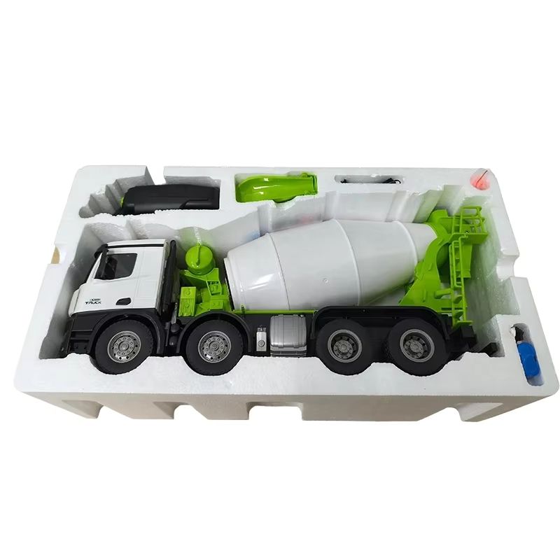 Huina 1537 1:14 RTR Metal Remote Control Mixer Truck 2.4G 12CH Light Sound Effects Agitating Lorry Finished