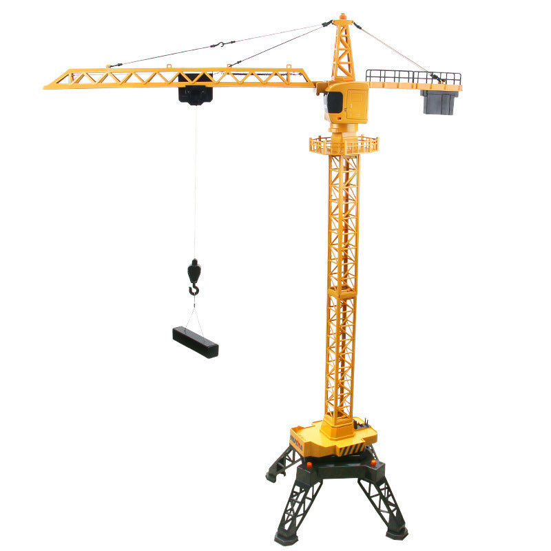 Huina 1585 - 1:14 12CH RC Tower Crane, Semi-Alloy Construction Crane with 2.4GHz Remote Control, 360° Rotation, Working Hook and Trolley, LED Lights, Sound Effects, Rechargeable Battery