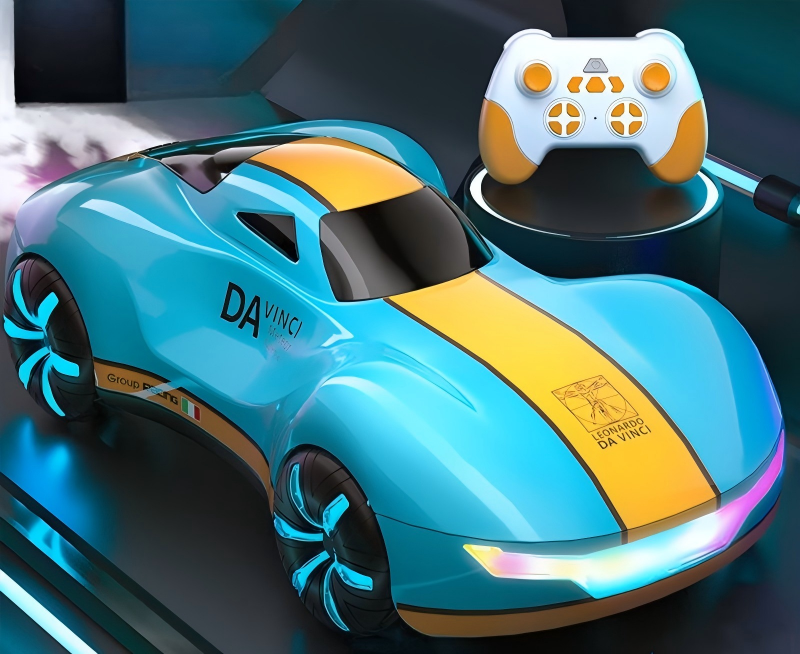 9 Channel Remote Control EV Sport Car Model Dual Spray RC Racing Car Body Light Control Electric Vehicle Toys With Charging Pile