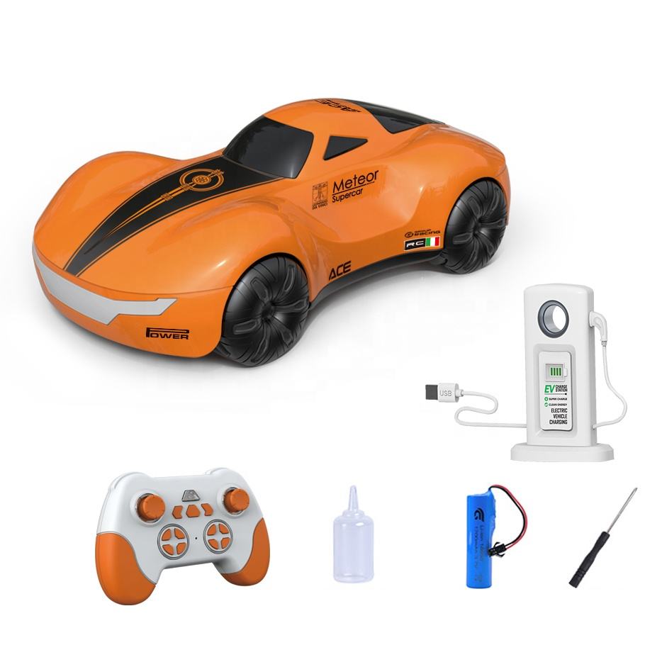 9 Channel Remote Control EV Sport Car Model Dual Spray RC Racing Car Body Light Control Electric Vehicle Toys With Charging Pile