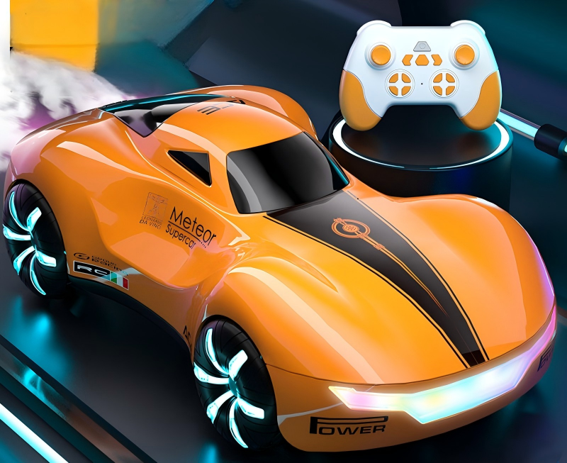 9 Channel Remote Control EV Sport Car Model Dual Spray RC Racing Car Body Light Control Electric Vehicle Toys With Charging Pile