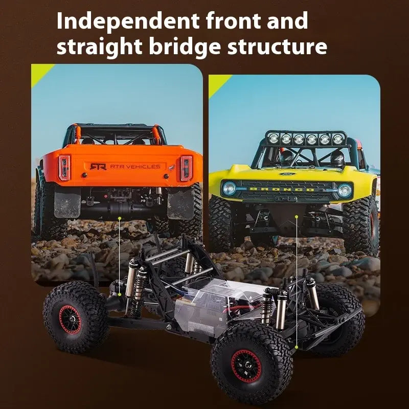 FMS 10702 RS25 - 1:7 Scale Ford Bronco U4 Funhaver 2025 Brushless RC Truck, 4WD, 80 km/h, 1600KV Motor, 150A ESC, Gyro Radio, LED Lights (Battery and Charger Not Included)