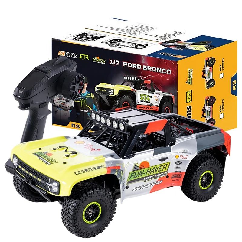 FMS 10702 RS25 - 1:7 Scale Ford Bronco U4 Funhaver 2025 Brushless RC Truck, 4WD, 80 km/h, 1600KV Motor, 150A ESC, Gyro Radio, LED Lights (Battery and Charger Not Included)