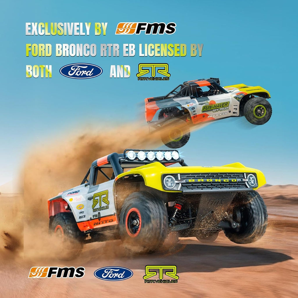 FMS 11871 RS24-BL - 1:18 Scale, Ford Bronco U4 Funhaver Brushless RC Truck, 4WD, 45 km/h, 2.4 GHz Radio, LED Lights, Off-Road Racing Design, (Battery and Charger Not Included)