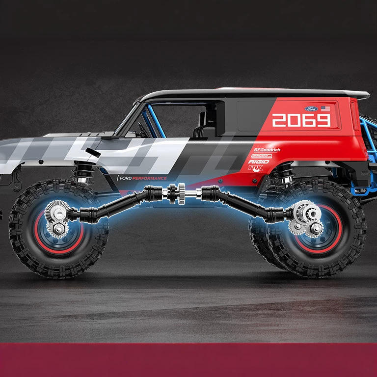 MJX Hyper Go H18P - Ford Bronco R Baja1000 1:18 4WD Brushless RC Crawler, 1606 4200KV Motor, 15A ESC, 3-Mode FWD/4WD/DIG, ABS Body, 2.4GHz 4-Channel Radio, 7.4V Battery, USB Charger & Accessories
