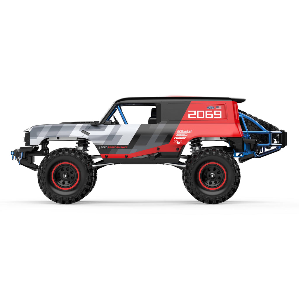 MJX Hyper Go H18P - Ford Bronco R Baja1000 1:18 4WD Brushless RC Crawler, 1606 4200KV Motor, 15A ESC, 3-Mode FWD/4WD/DIG, ABS Body, 2.4GHz 4-Channel Radio, 7.4V Battery, USB Charger & Accessories