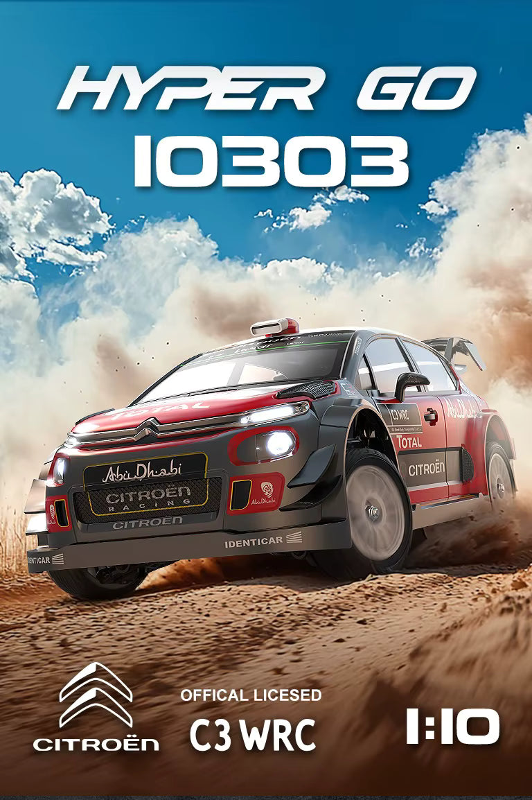 JX Hyper Go 10303 Citroen C3 WRC 1/10 High Speed Sport Car 2.4G Brushless Racing Car RTR with Light description image 1