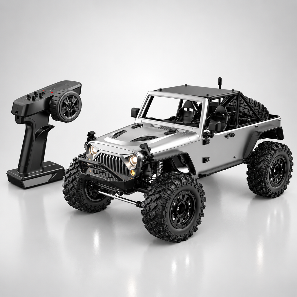 MJX Hyper Go H12Y+ - 1:12 4WD Brushless RC Crawler, 3650 3500KV Sensored Motor, 45A ESC, Aluminum Alloy Body, 20KG Metal Gear Servo, Portal Axles, 2S Battery, 2.4GHz 4CH Radio with LED Lights
