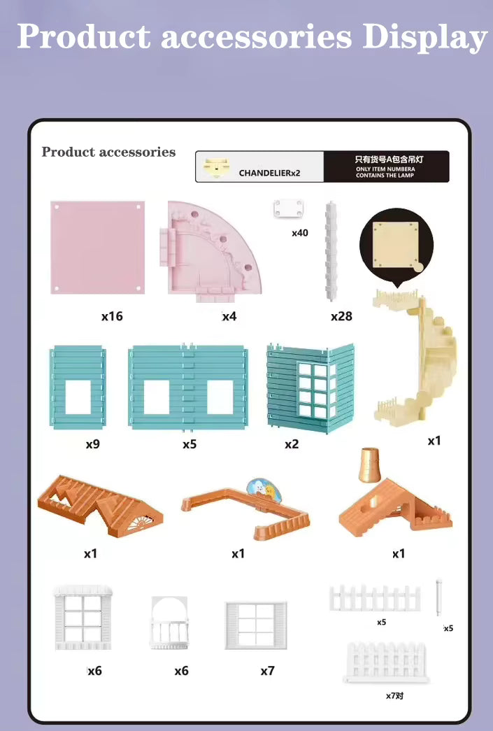Large Doll House Kit Toys with Spray Function Pretend Play Dream Girl Doll House Furniture Toy for Kids #668-80A description image 5