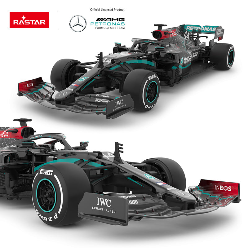 RASTAR Mercedes-AMG F1 W11 EQ Performance - 1:18 Scale RC Racing Car, Model 98500, Officially Licensed Formula 1 Replica with Forward, Reverse, Left and Right Steering, Independent Suspension and DIY Decal Set