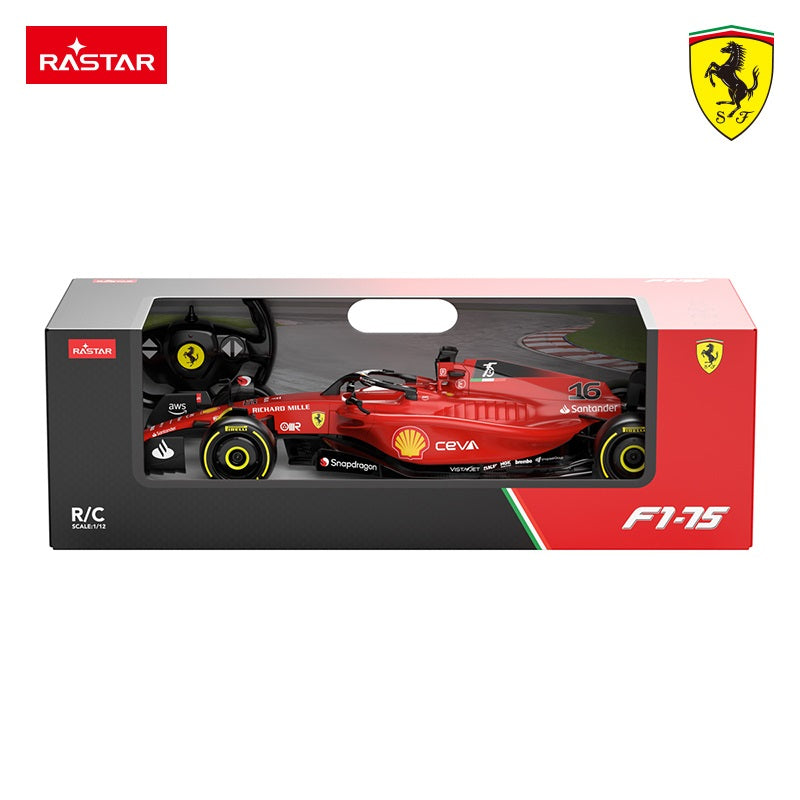 RASTAR Ferrari F1-75 RC Car, Model 99960 - 1:12 Scale Formula 1 Racing Car with 2.4GHz Remote Control, Rechargeable Battery, Forward and Reverse Drive, Left and Right Steering