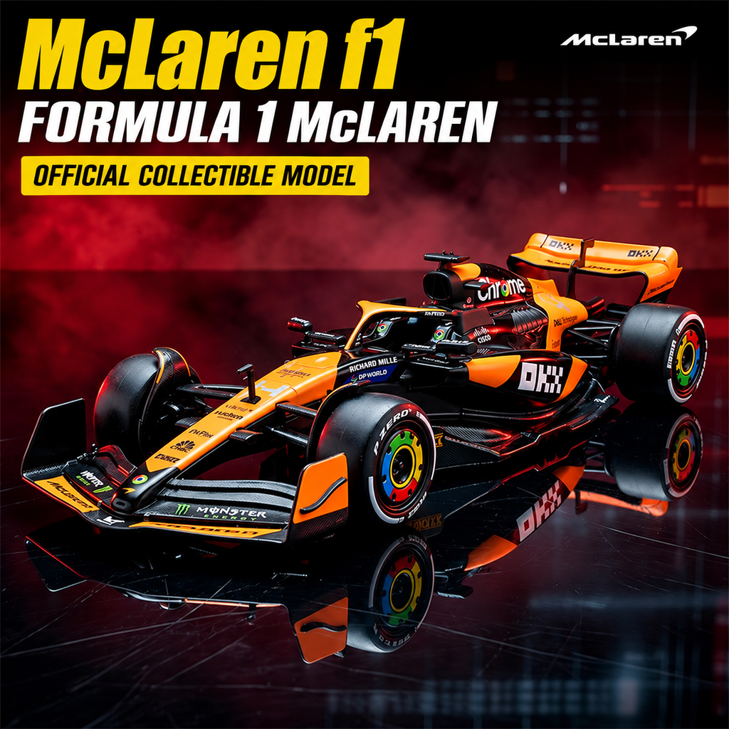RW5224 McLaren MCL38 Formula 1 Die-Cast Model Car, 1:24 Scale, 2024 Miami Grand Prix Orange and Black Racing Livery