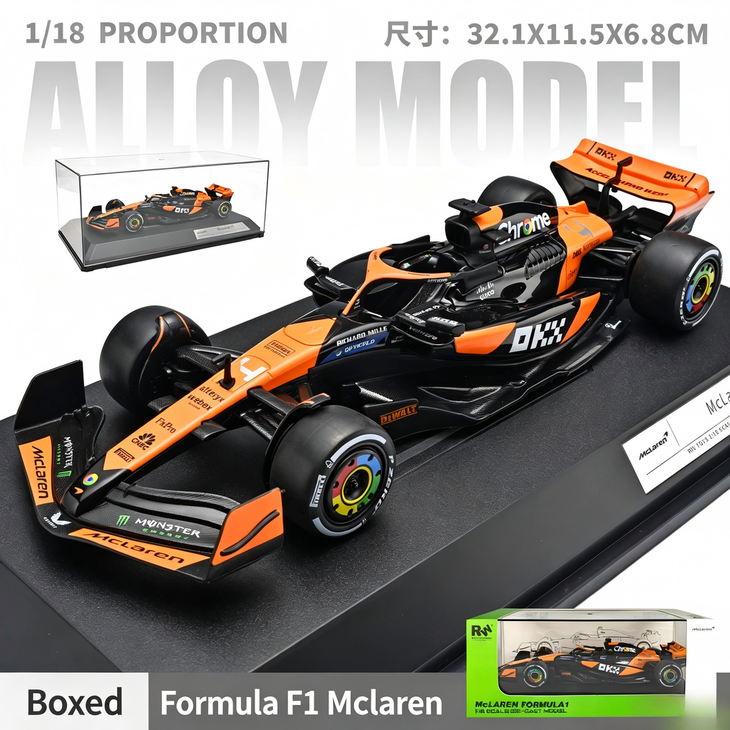 RW5218 McLaren Formula 1 MCL38 Die-Cast Model Car - 1:18 Scale, 2024 Miami Grand Prix Orange and Black Racing Livery