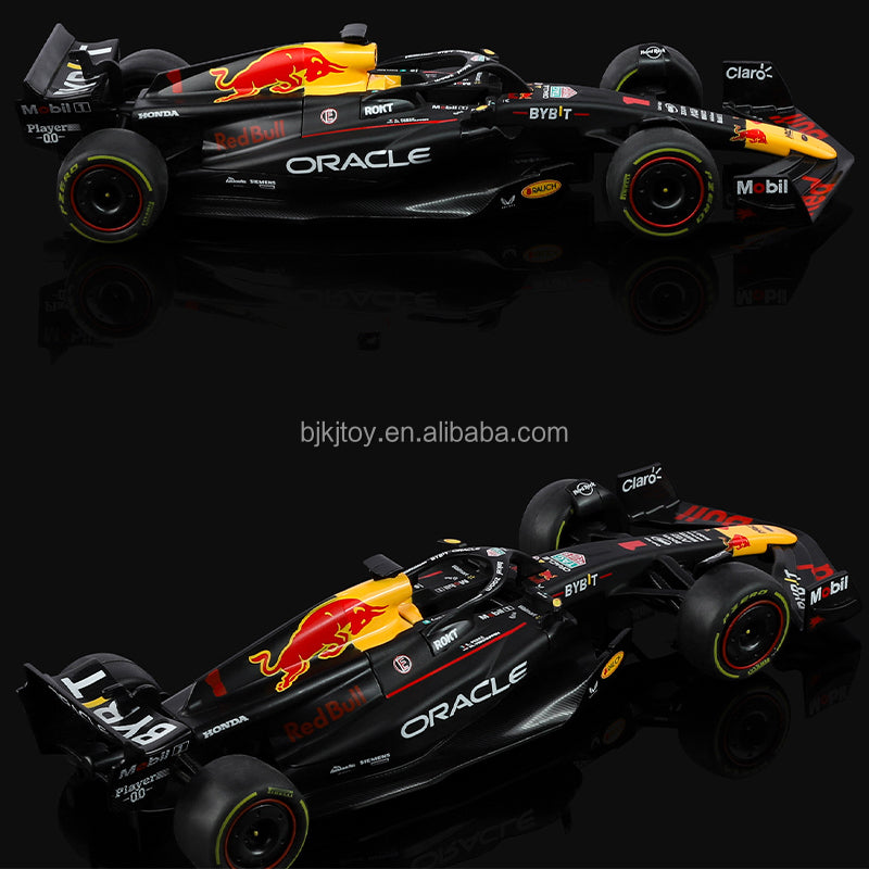 Black Mamba Oracle Red Bull Racing RB19 Formula 1 Die-Cast Model Car, 1:24 Scale, 2023 Racing Livery, Black and Yellow Collector Model