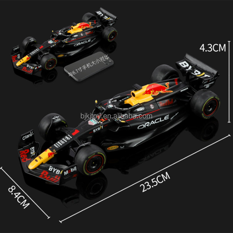 Black Mamba Oracle Red Bull Racing RB19 Formula 1 Die-Cast Model Car, 1:24 Scale, 2023 Racing Livery, Black and Yellow Collector Model