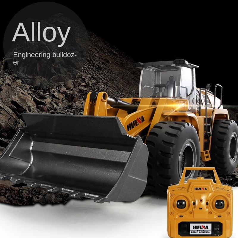 Huina 1583 - 1:14 24CH RC Wheel Loader, Semi-Alloy Construction Vehicle with 2.4GHz Remote Control, Working Metal Bucket and Loader Arm, LED Lights, Sound Effects, Rechargeable Battery Included