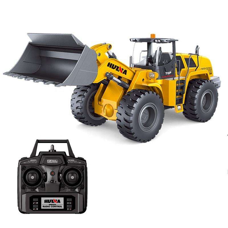 Huina 1583 - 1:14 24CH RC Wheel Loader, Semi-Alloy Construction Vehicle with 2.4GHz Remote Control, Working Metal Bucket and Loader Arm, LED Lights, Sound Effects, Rechargeable Battery Included