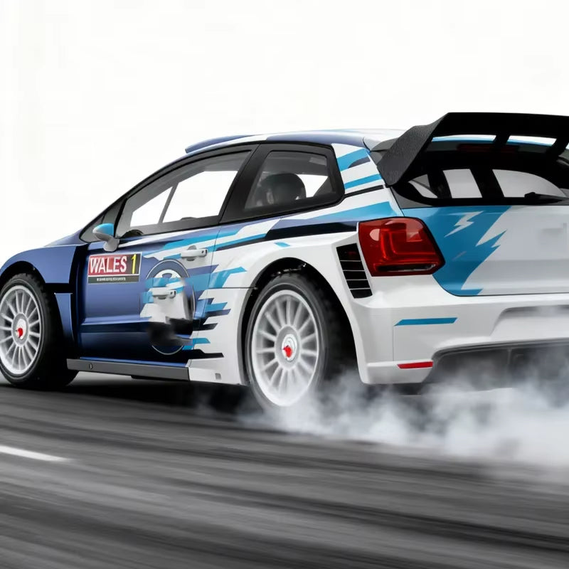 MJX Hyper Go 7304-DC Volkswagen Polo R WRC 1:7 4WD Brushless RC Rally Car, 3974 2500KV Sensored Motor, 120A ESC, 35KG Metal Servo, Metal Drivetrain, 4S 5000mAh Battery, Charger