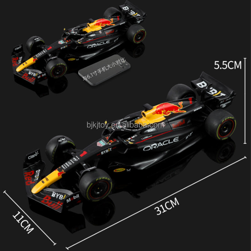 Black Mamba Oracle Red Bull Racing RB19 Formula 1 Die-Cast Model Car, 1:18 Scale, 2023 Racing Livery, Black and Yellow Collector Model