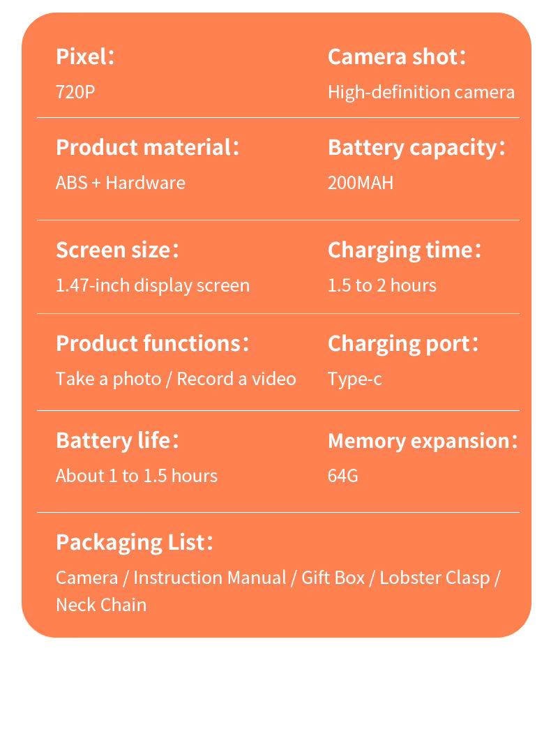 Mini Pendant Camera Student Campus Small Camera Retro CCD Portable Mini Thumb Camera Travel Flip Screen description image 14