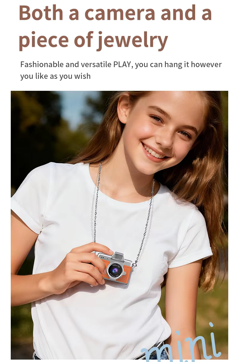 Mini Pendant Camera Student Campus Small Camera Retro CCD Portable Mini Thumb Camera Travel Flip Screen description image 3