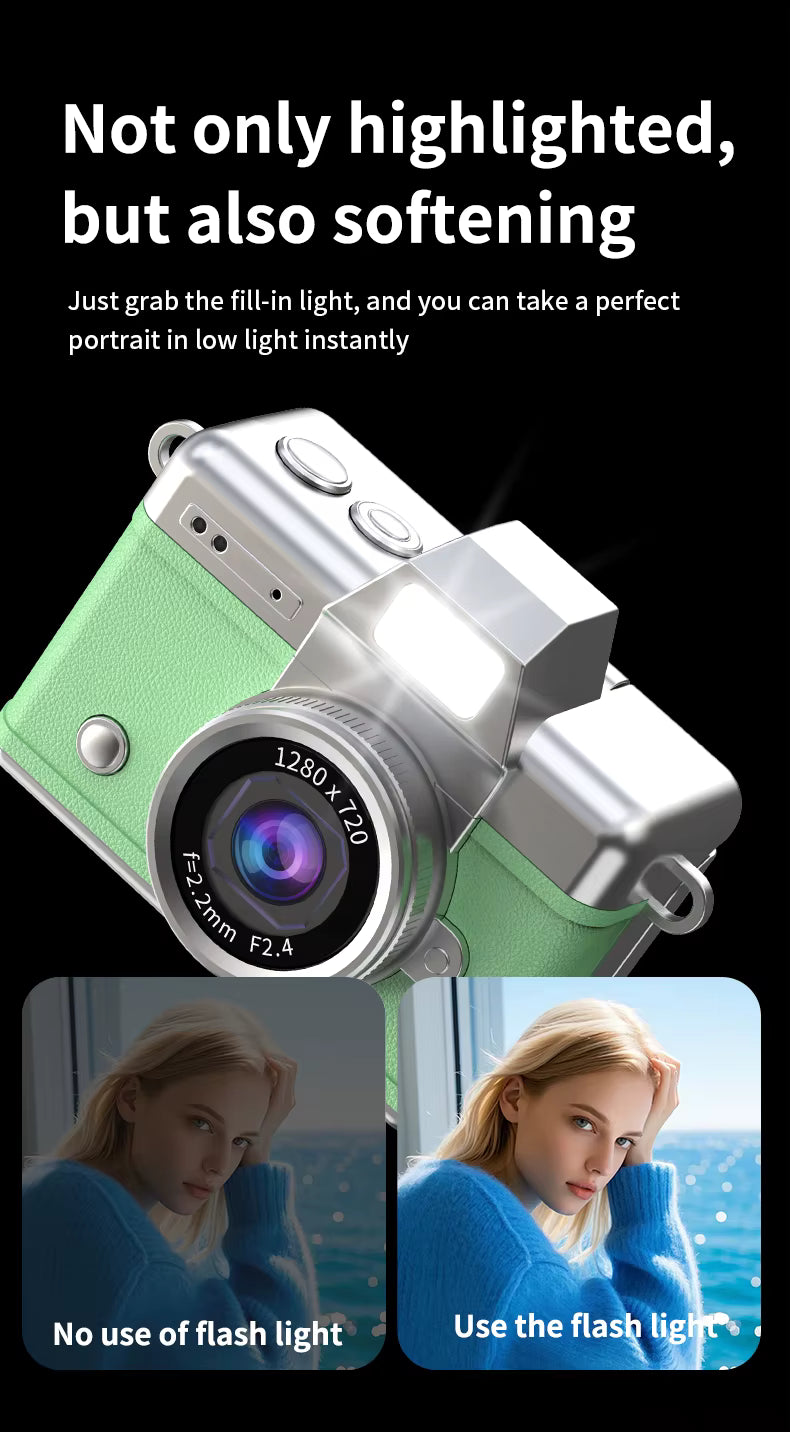 Mini Pendant Camera Student Campus Small Camera Retro CCD Portable Mini Thumb Camera Travel Flip Screen description image 9