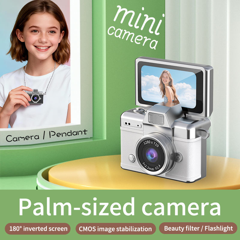 Mini Pendant Camera Student Campus Small Camera Retro CCD Portable Mini Thumb Camera Travel Flip Screen