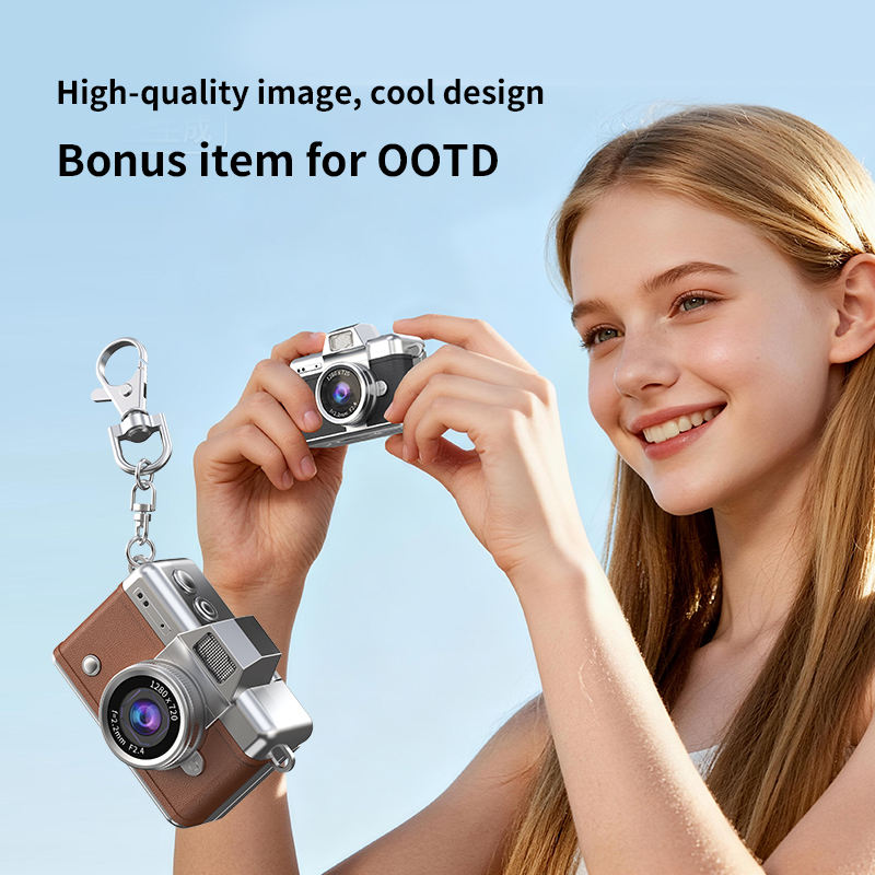 Mini Pendant Camera Student Campus Small Camera Retro CCD Portable Mini Thumb Camera Travel Flip Screen