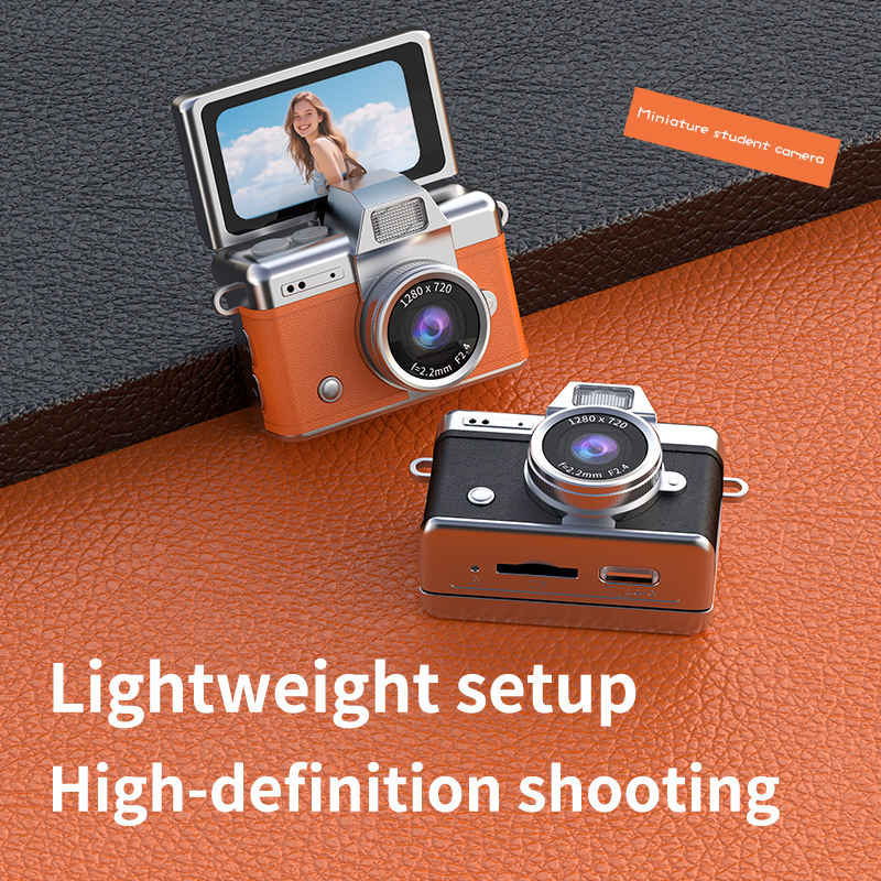 Mini Pendant Camera Student Campus Small Camera Retro CCD Portable Mini Thumb Camera Travel Flip Screen