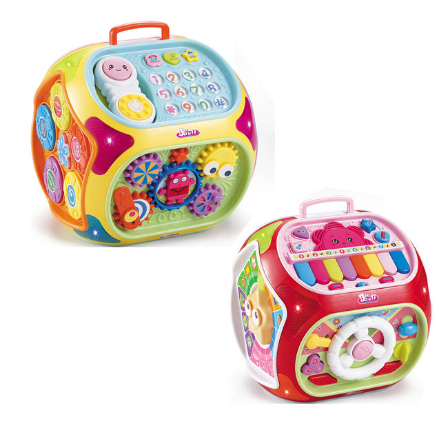 House Shape Study Kids Educational Game Light Musical Toy Steering Wheel Drum Piano Baby Activity Cube #1406