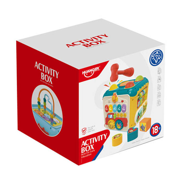 Education Montessori Toddler 6 in 1 Seven Sided Plastic Learning Toy Kids BabyCube With Music and Light #HE0533