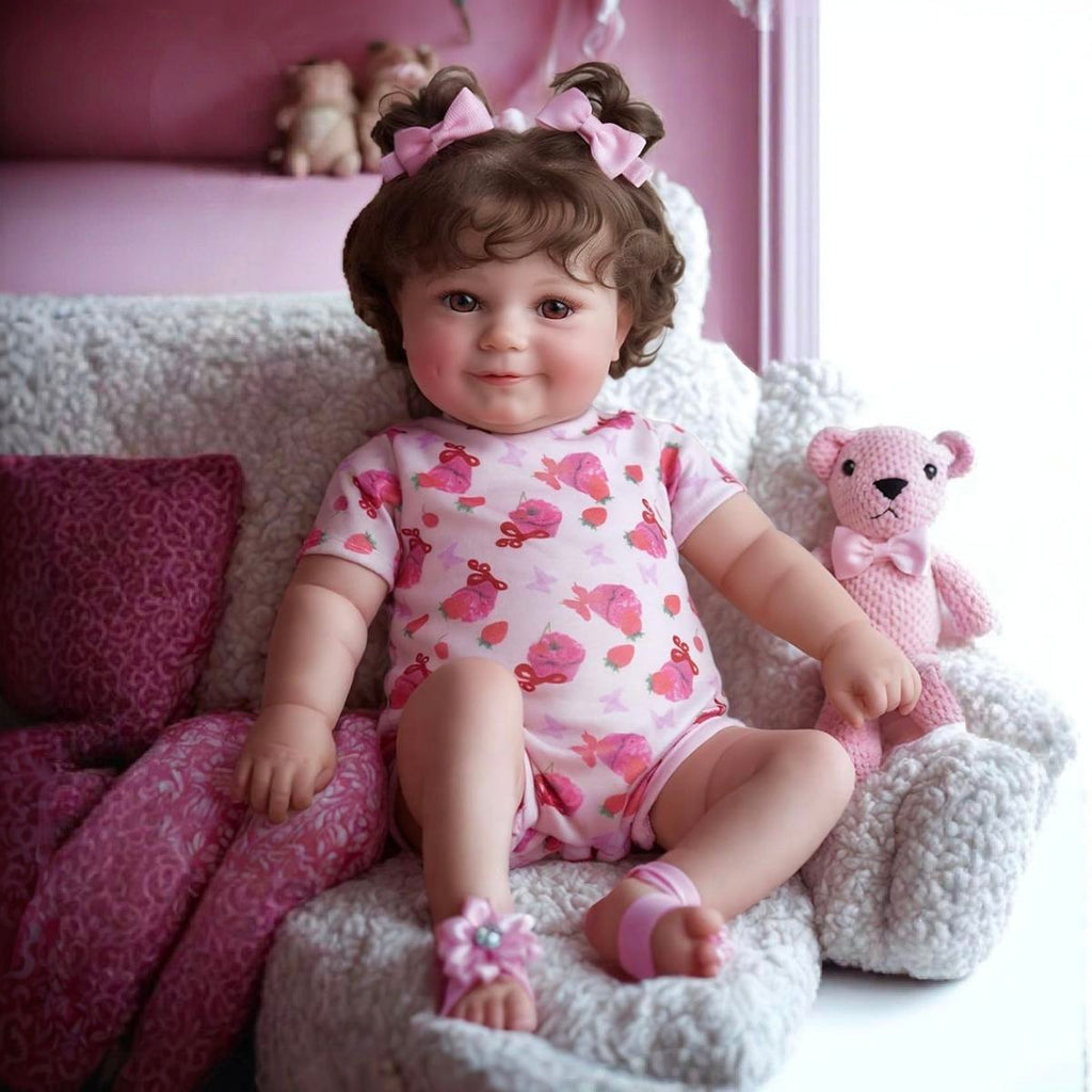 20Inch Real Baby Feeling Realistic Newborn Adorable Smiling Real Life Lifelike Silicone Vinyl Cotton Reborn Baby Dolls