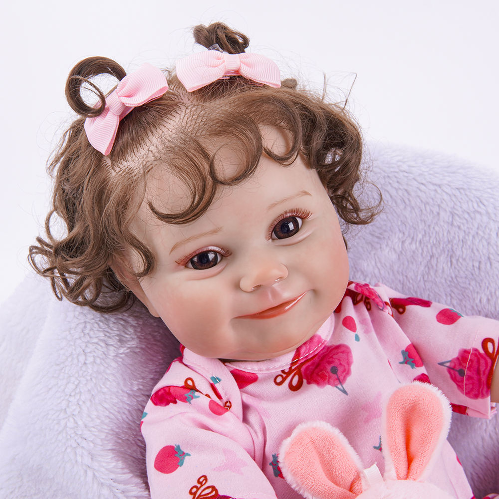 20Inch Real Baby Feeling Realistic Newborn Adorable Smiling Real Life Lifelike Silicone Vinyl Cotton Reborn Baby Dolls