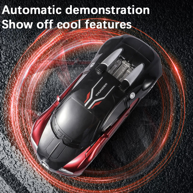 Morph Robot Super Sports Car 1:10 Scale Speed Series Transforming RC Car, One-Button Automatic Deformation, Full-Function Remote Control, LED Lights, Music, Auto Demo and 7.4V Battery - 816-3A