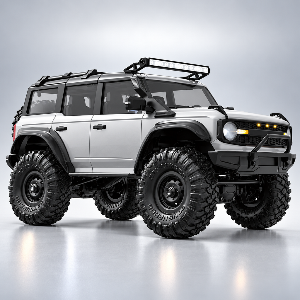 HB Toys HB-R1601 / HB-R1602 / HB-R1603 - 1:16 Scale RC Bronco Style Rock Crawler 4WD Off-Road Climbing Car, 2.4GHz Remote Control, IPX4 Splash Resistant, LED Lights, 7.4V Rechargeable Battery, RTR