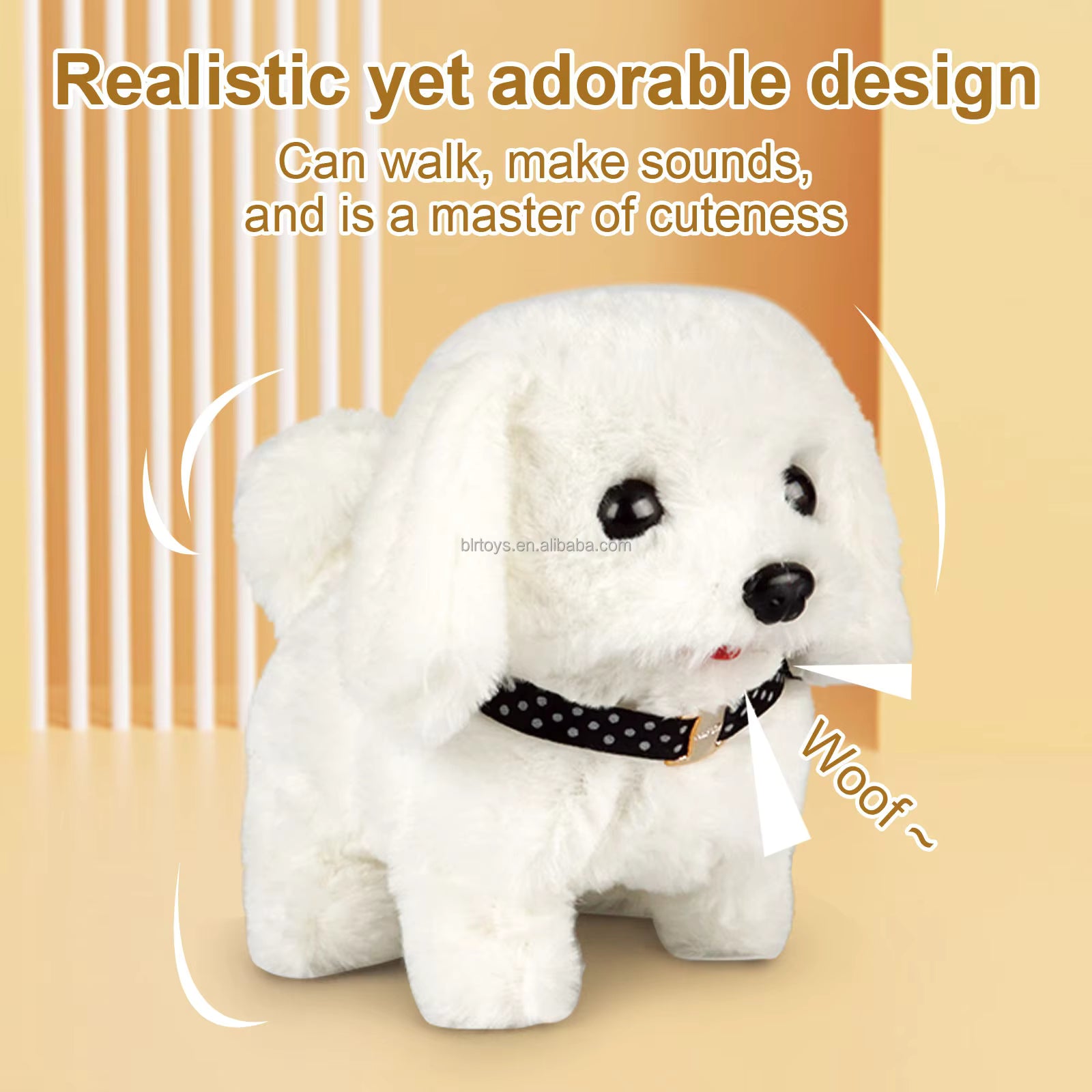 Kids Hot Sale Pretend Play Electric Walking Plush Pet Feeding Toys Simulation Plush Dog Feeding Care Set Toys description image 1