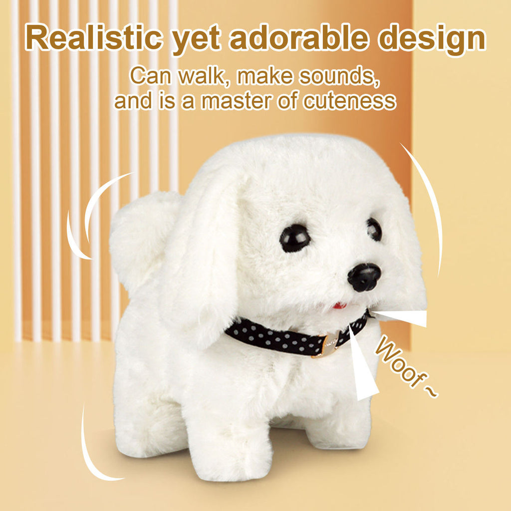 Kids Hot Sale Pretend Play Electric Walking Plush Pet Feeding Toys Simulation Plush Dog Feeding Care Set Toys
