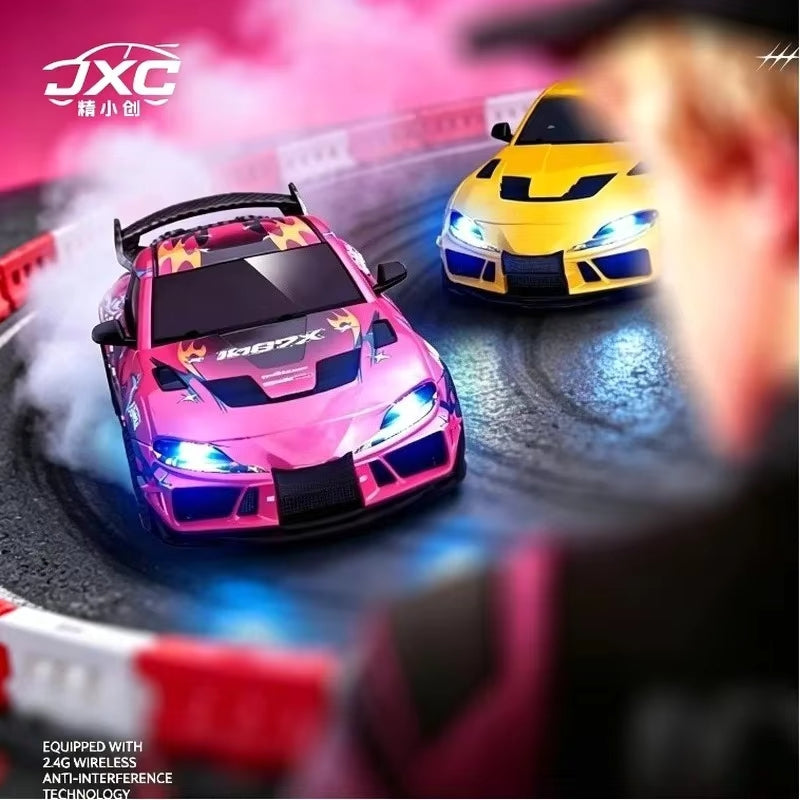 JXC Toyota Supra 1087X - 1:43 RC Drift Car, Officially Licensed 4WD Mini RC with Gyro Stabilization, Full-Proportional 2.4GHz Control, 716 Motor, LED Lights, Rechargeable Battery