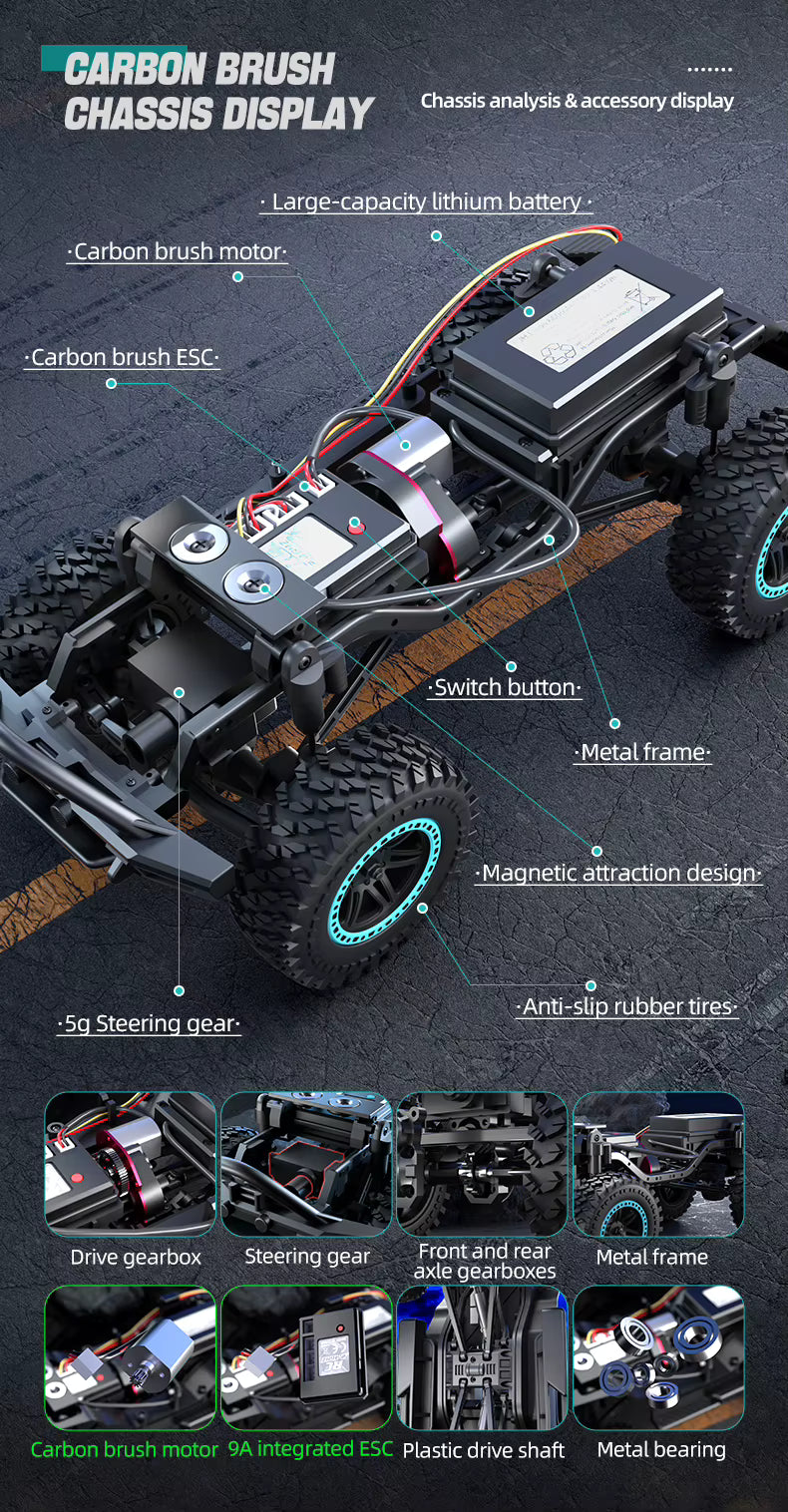 ZLL Beast SG206PRO 1/20 4WD Brush High Speed Car 2.4G Racing Climbing description image 9