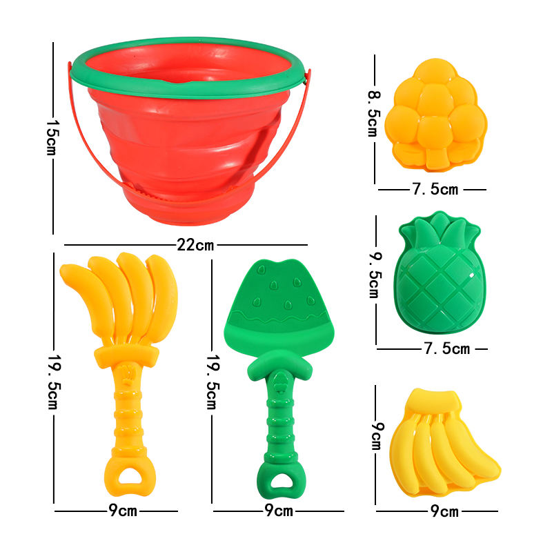 Kids Beach SandSummer Toys Set Large Shovel & Sand Rake Water Bucket