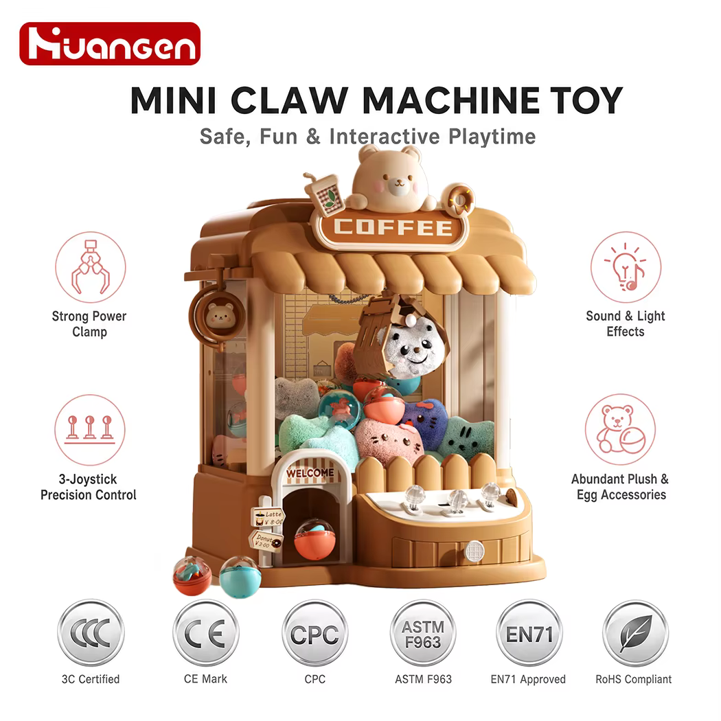 Coin Operated Large Claw Machine Stem Educational Arcades Game Toys Cute Plush Parts Twist Egg Claw Machine for Kids Gifts description image 5