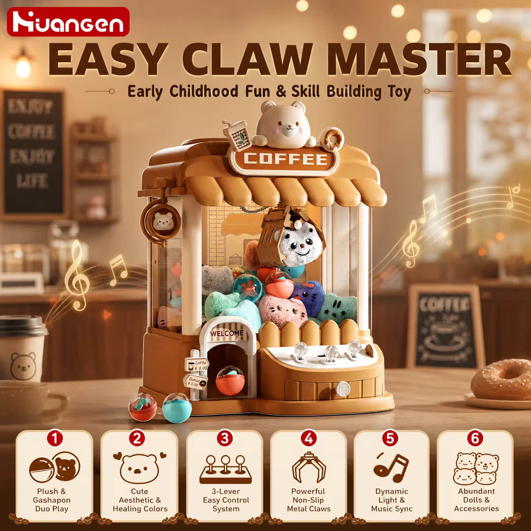 Coin Operated Large Claw Machine Stem Educational Arcades Game Toys Cute Plush Parts Twist Egg Claw Machine for Kids Gifts description image 6