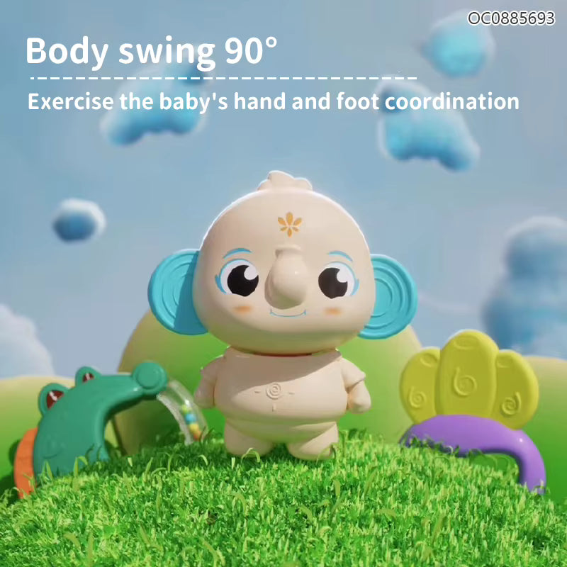 Soft Teether Rattles Educational Toy Sensory Enlightenment Portable Handheld Cartoon Soothing Diy Baby Toys Rattles description image 2